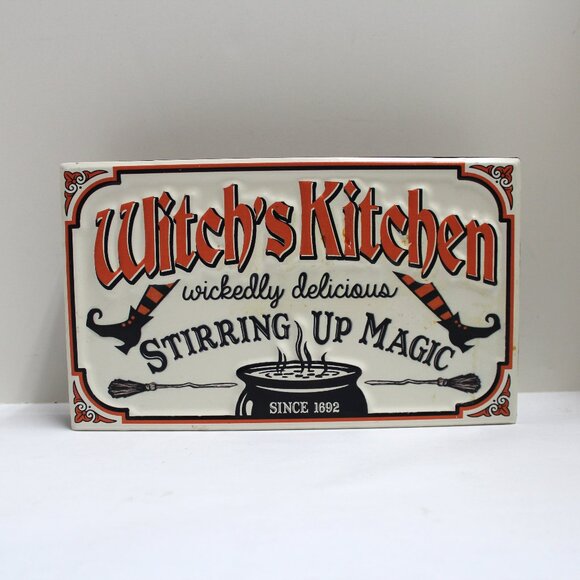 Witch's Kitchen Wickedly Delicious Stirring Up Magic Since 1692 Table Top Sign - Picture 1 of 13